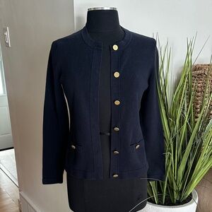 Banana Republic Elegant Navy Nautical Button Down sweater - medium